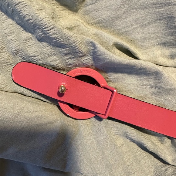 Mario Valentino Logo Slim Leather Belt - Picture 10 of 11